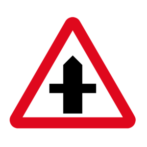 Crossroads Warning Sign