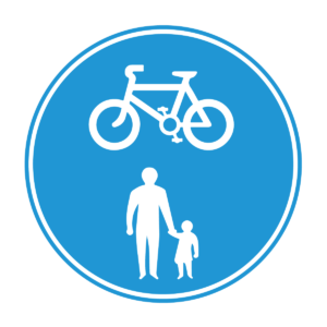 Cycle and Pedestrian Route Blue Sign