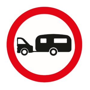 No Towed Caravans Sign