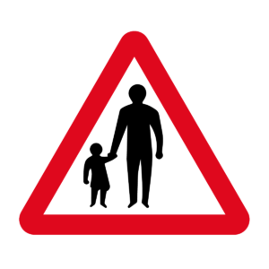 Pedestrians in Road Ahead Warning Sign